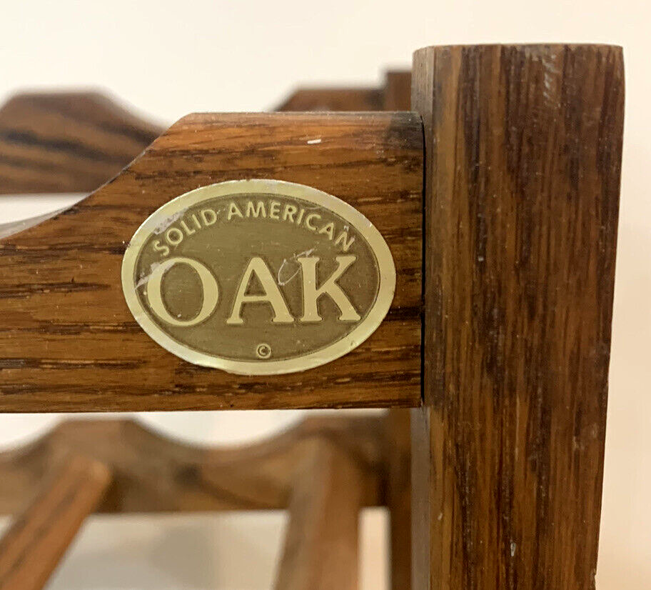 Solid American Oak Wine Holder Display Rack Tabletop Wood Holder 15 Bottles
