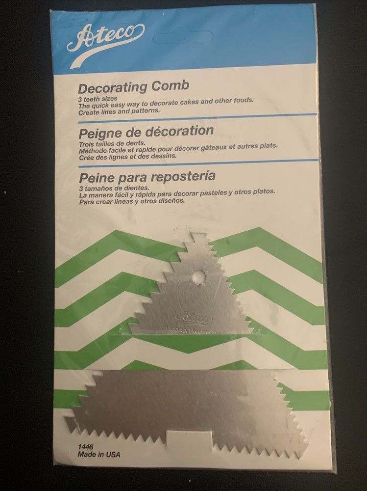 (2 pack) Ateco Decorating Comb, Aluminum, Triangle - 3 3/4
