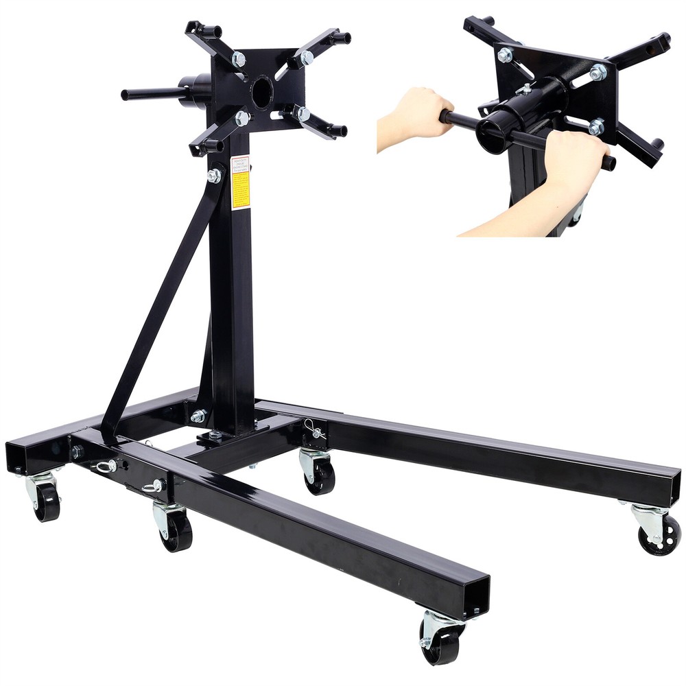 Foldable Engine Stand 2000LBS Capacity 360° Rotating Adjustable Steel Hoist