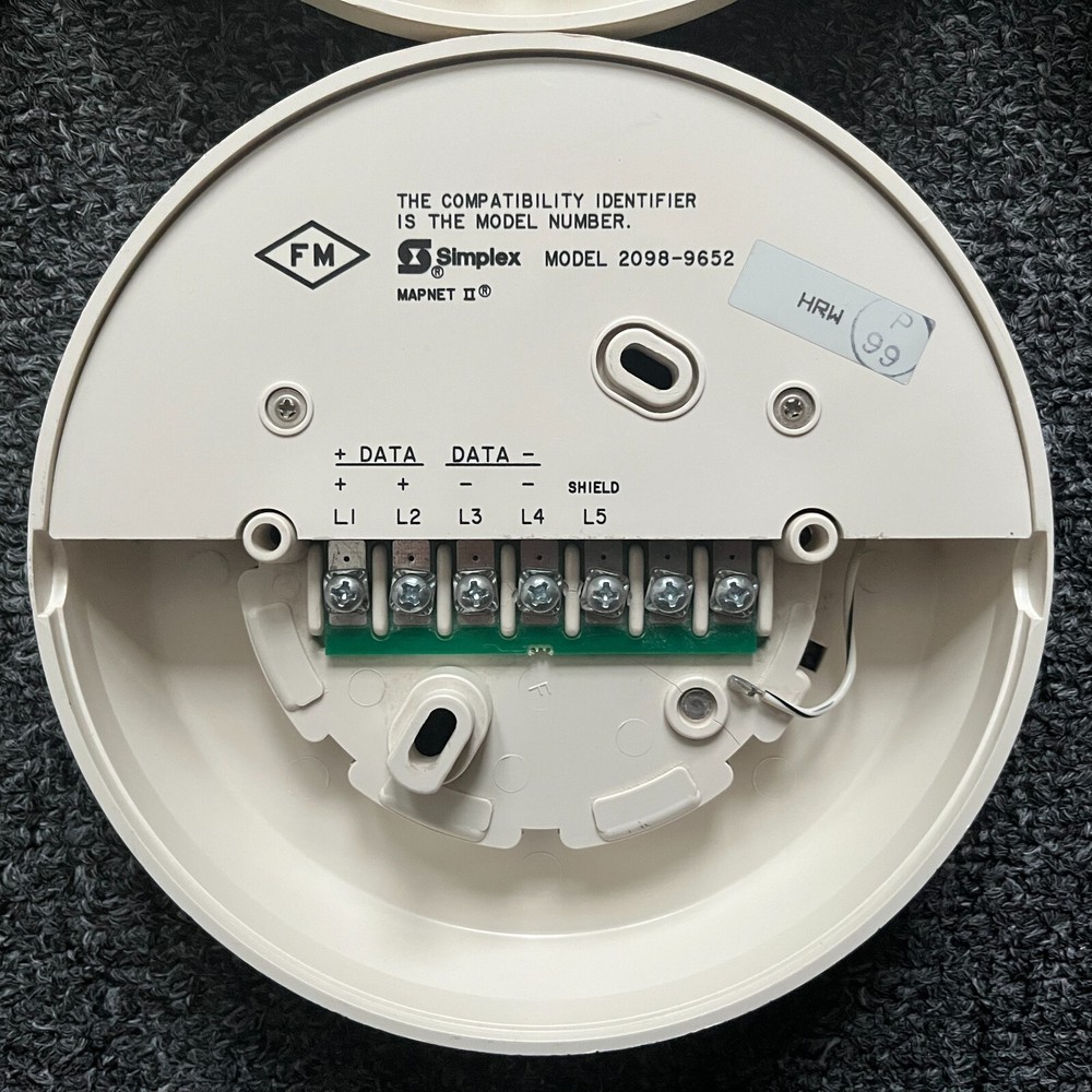 (1x) Simplex 2098-9652 Addressable Smoke Detector Base MAPNET II USED TESTED