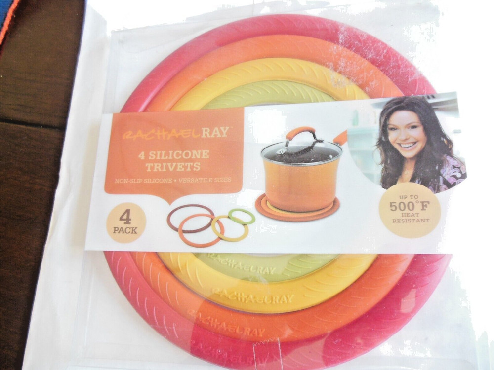 Rachel Ray * 4 - Silicone Trivets /Multi Colored * Free Shipping