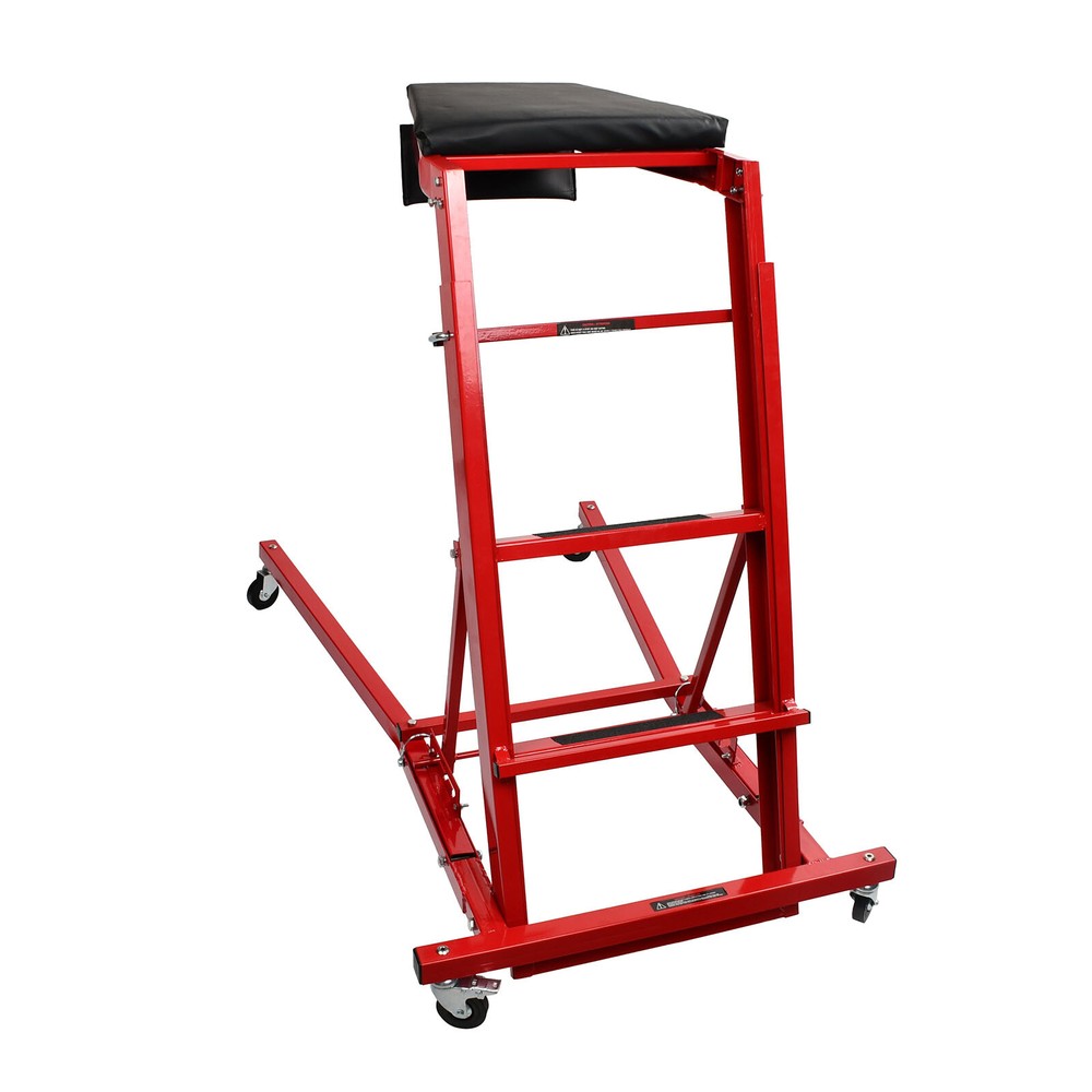 400LBS Foldable Topside Creeper 45"-66" Adjustable Height Engine Movable Ladder