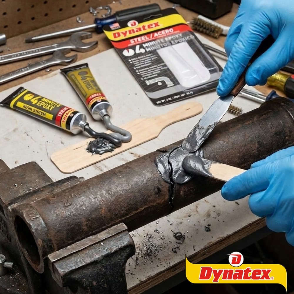 Dynatex 4 Min Steel Epoxy 2 oz - Fast Set Drillable (4-Pack)