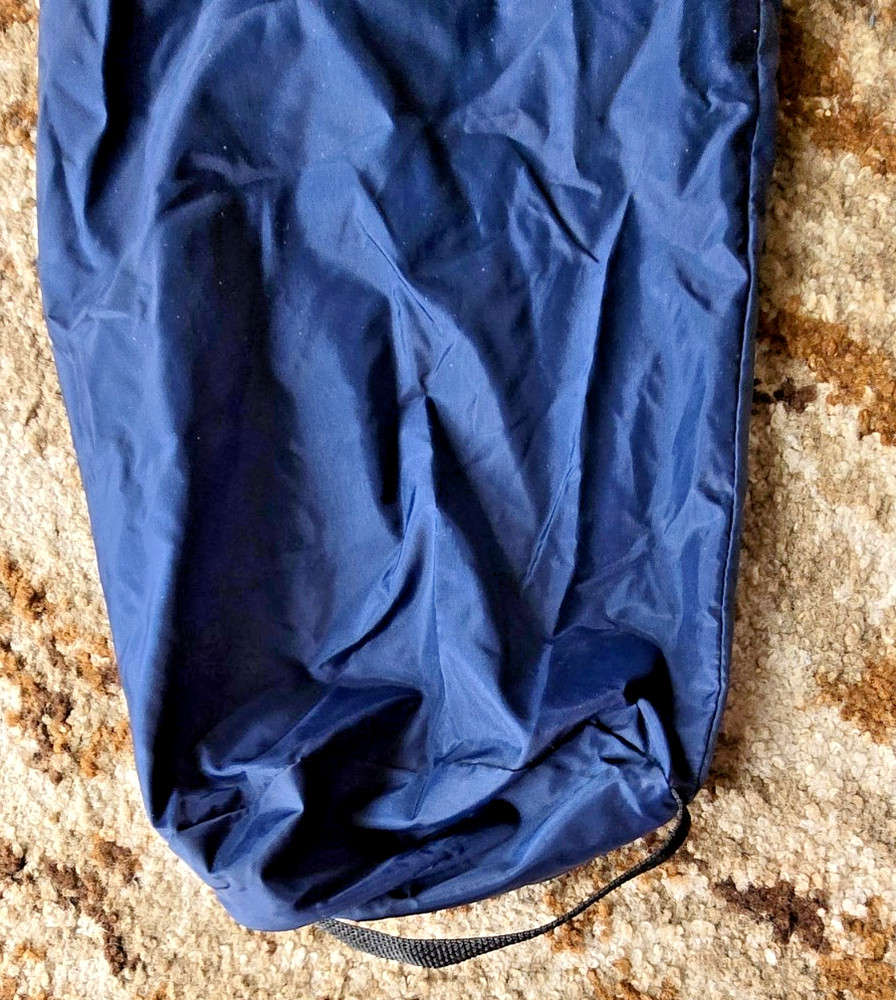 Stuff sack, nylon, waterproof fabric w/ flap and drawstring/toggle closure, blue