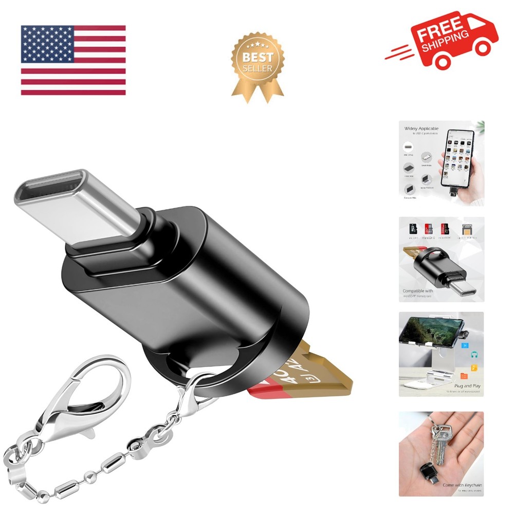 USB C Micro SD Card Reader for Android Phone, Camera, Laptop with Keychain, M...