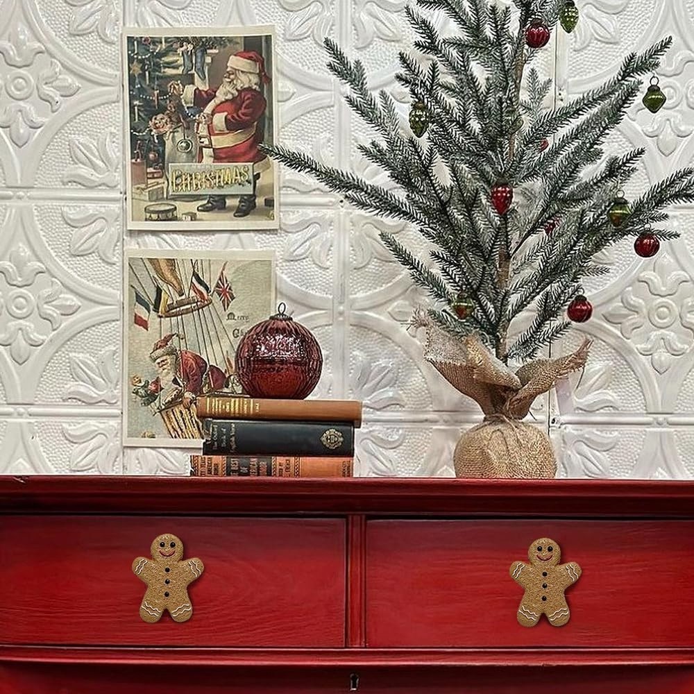 Gingerbread Men Drawer Pulls Cabinet Knobs Hand Painted Resin Dressing Table ...