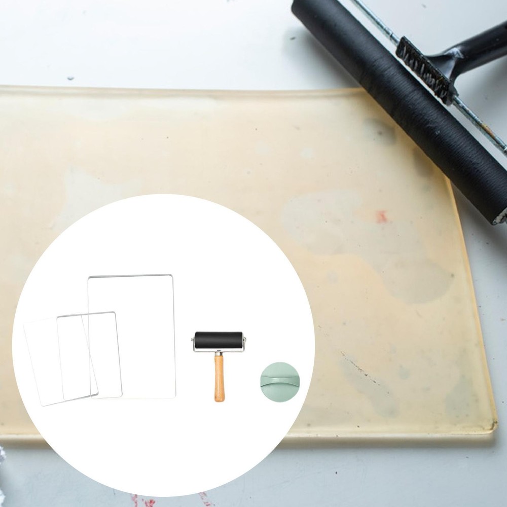 Gel Printing Plate Kit Practical Durability with Roller Art Printmaking Tool