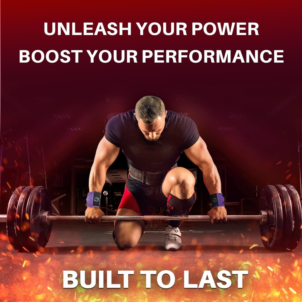 HeavyDuty Weightlifting Wrist Wraps with Thumb Loop for Powerlifting & Training