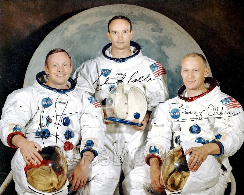 Apollo 11 Autographed Reprint Photo 8X10 Armstrong Collins Aldrin 1969 FREE SHIP