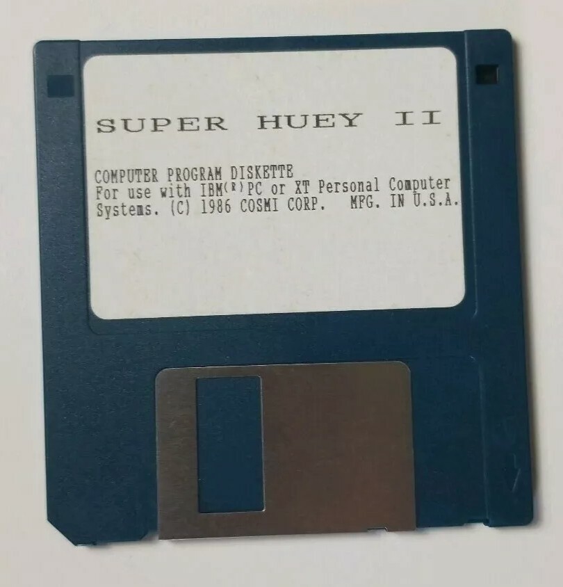 Super Huey II Computer Program Diskette Floppy Disk 1986 Cosmi