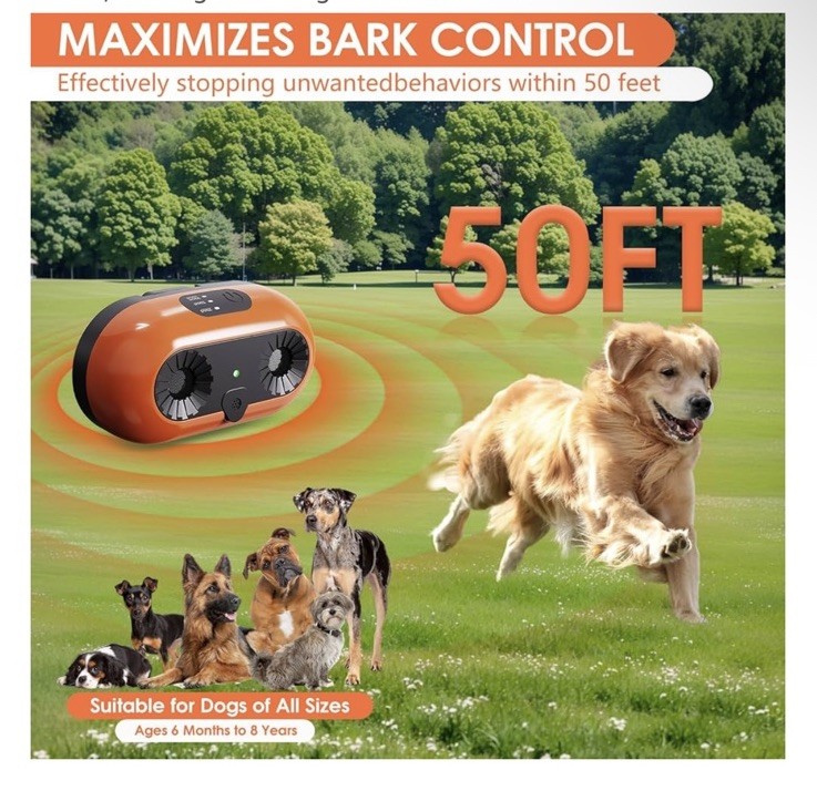 Bsemax Anti Barking Device | 3 Modes | 50ft Range Rechargeable Dog Bark Control