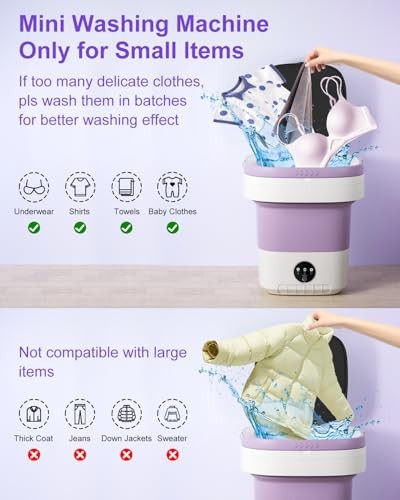 16L Portable Washing Machine 3 Modes Foldable For Small Clothes