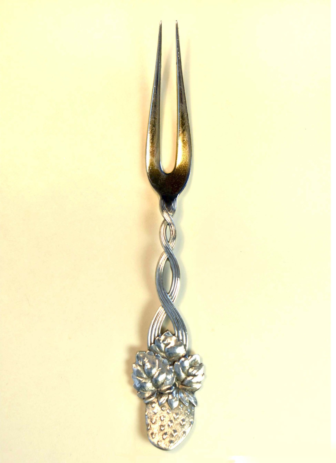 TIFFANY & CO Sterling Silver - STRAWBERRY VINE - 2-Tine Fork - 4.5" - 17.5 g