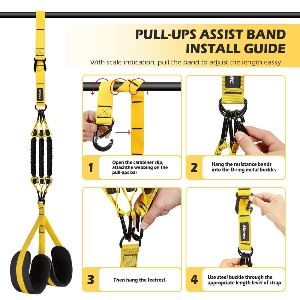 Pull Up Assistance Bands, Adjustable Heavy Duty Resistance Band for Pull Up, ...
