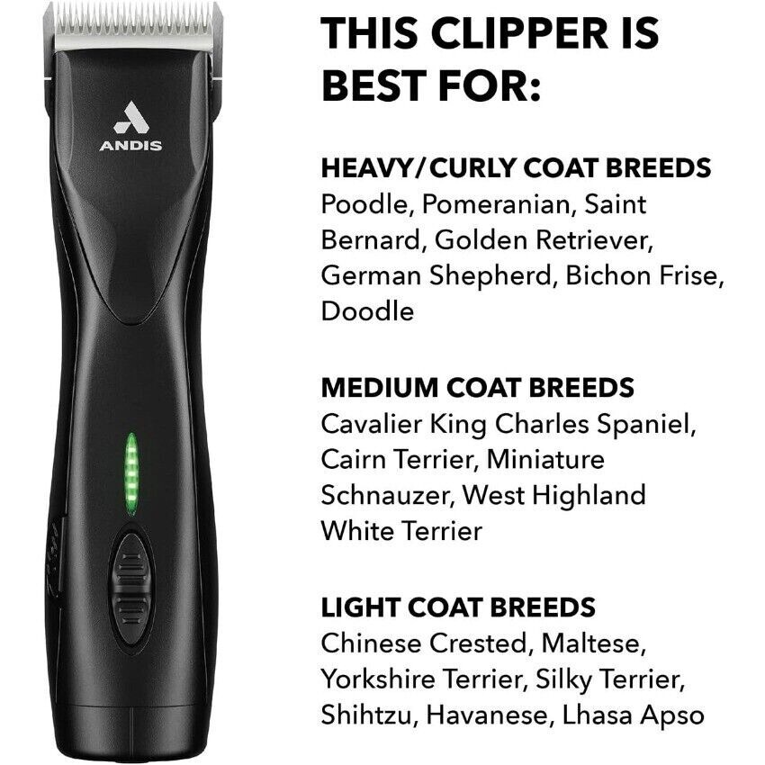 Andis 79170 Pulse Zr II 5-Speed Detachable Blade Clipper, Cordless Animal