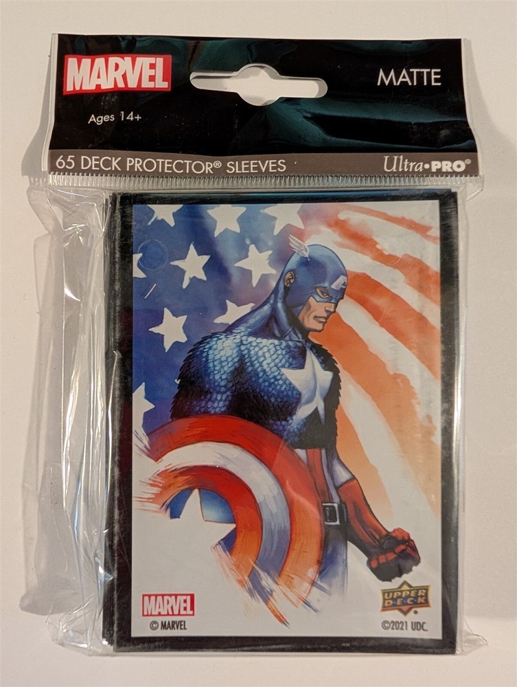 65 Matte Deck Protector Sleeves, Ultra PRO, Marvel, Captain America
