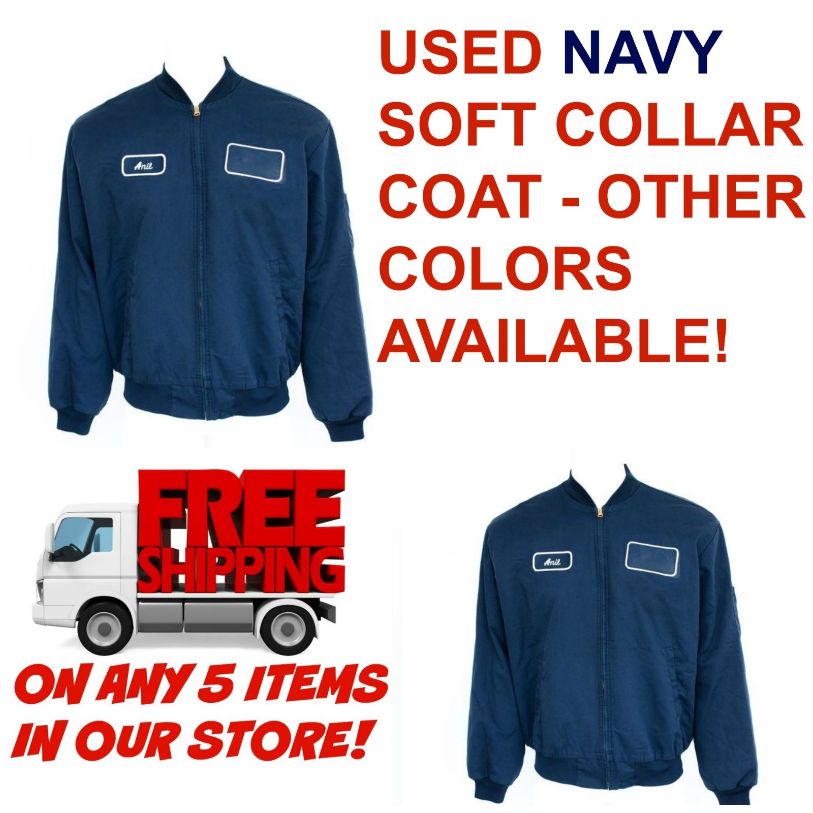 Used Work Coats Used Work Jackets Cintas, Redkap, Unifirst, G&K Navy