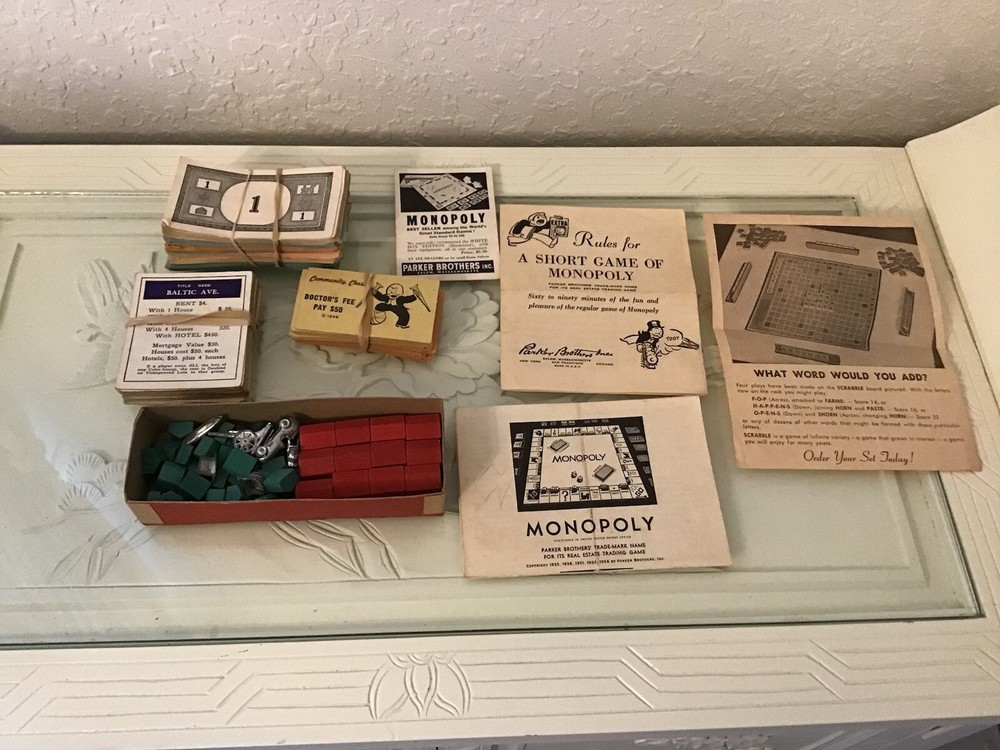 Vintage 1954 Monopoly Game