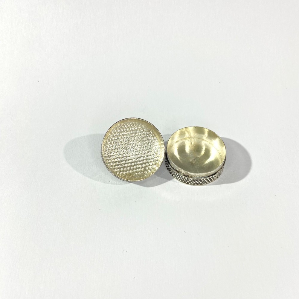 Vintage Solid Silver Ethnic Pill Box , Hallmarked pillbox