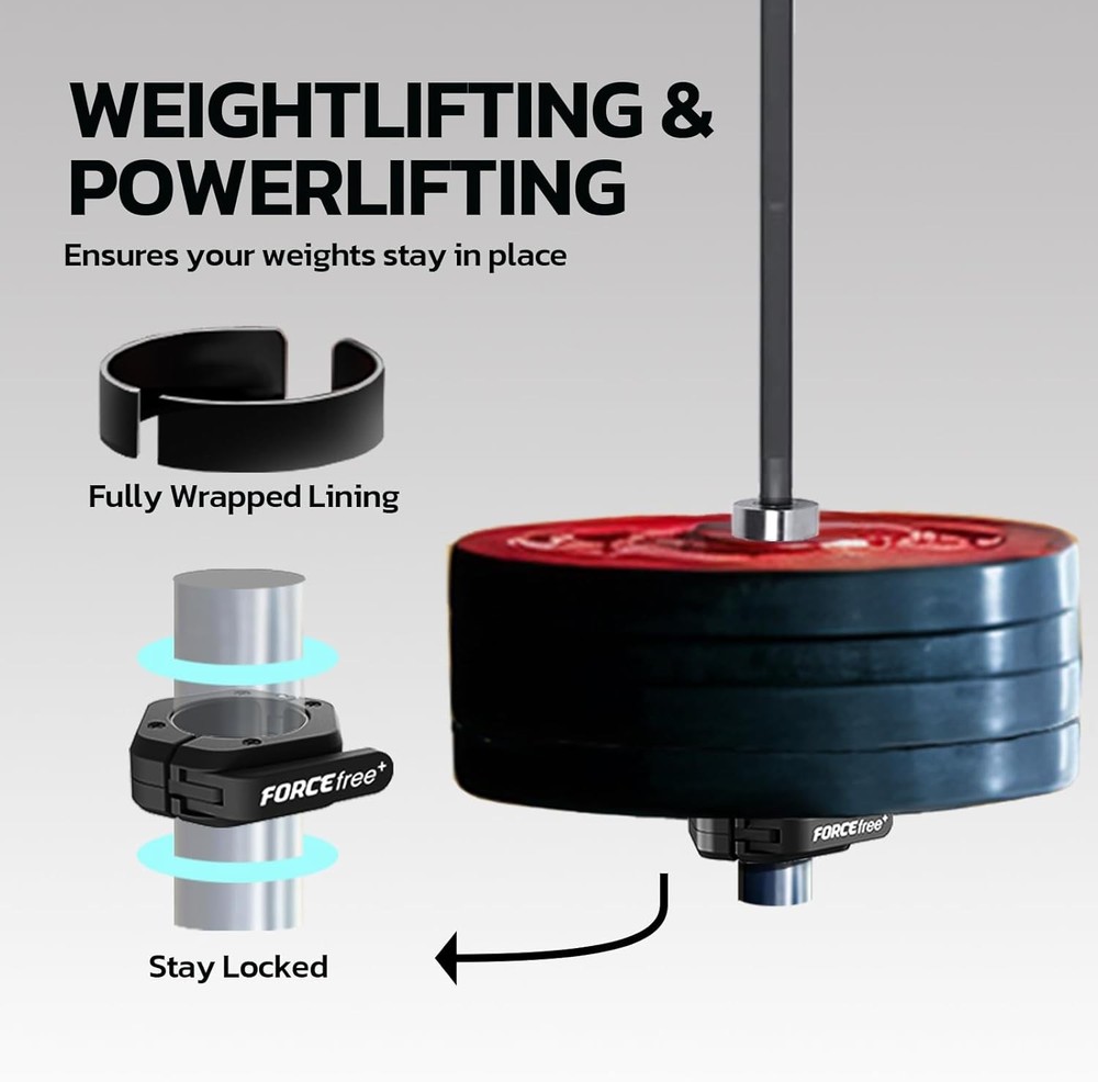 Barbell Clips (Pair), Clamps, Quick Release Olympic Black