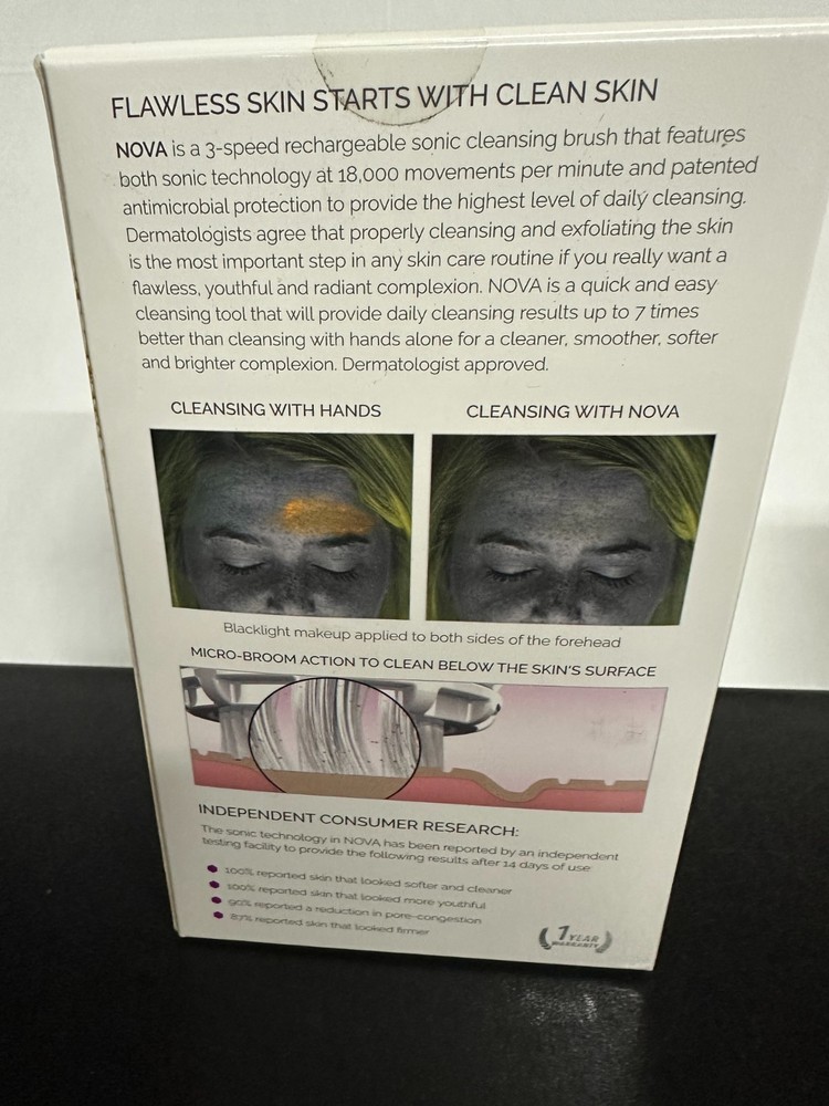 NOVA Spa Sciences NOVA Antimicrobial Sonic Cleansing System NEW Open box Caddy