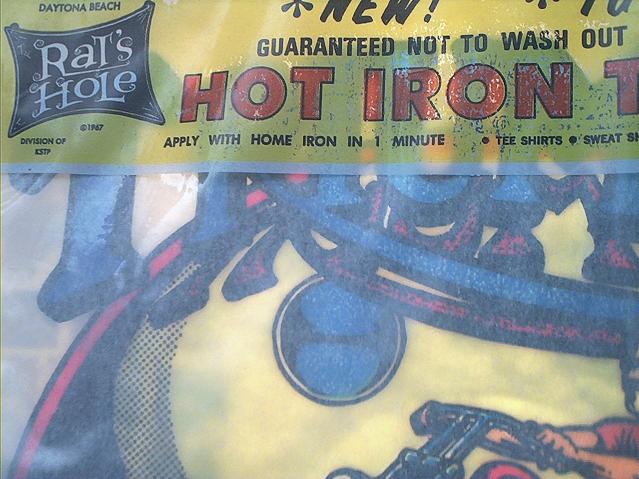 c. 1968 RAT'S HOLE TRIUMPH CHOPPER HOT IRON T-SHIRT TRANSFER - UNUSED / SEALED