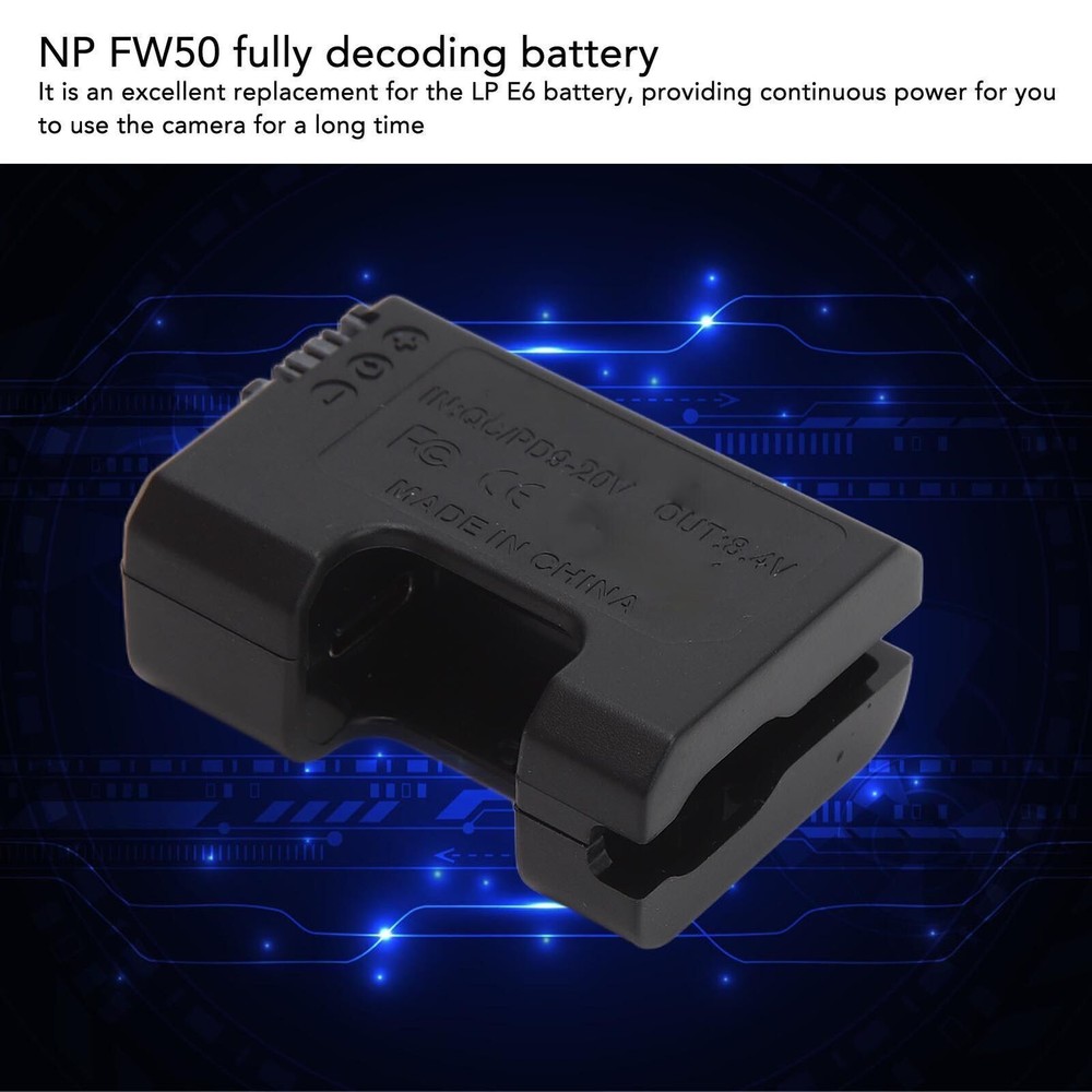 DC Coupler NP FW50 Dummy Battery Full Decoding Type C Digital Camera Dummy