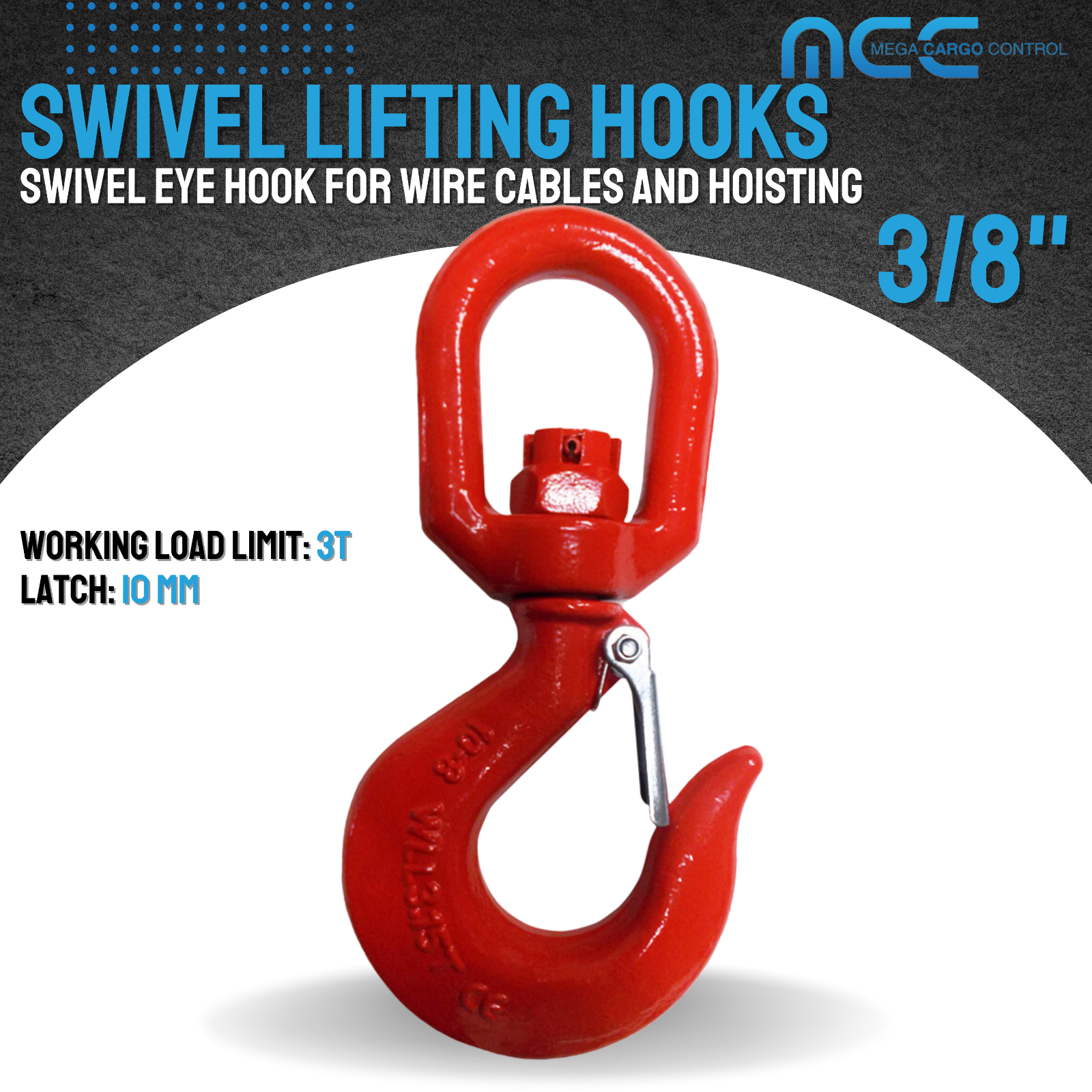 G80 Heavy Duty 1.2T - 5T Swivel Lifting Hook w/ Latch for Lifting Hoist Rigging