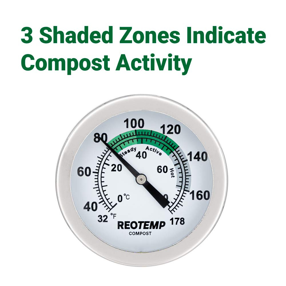 12 Inch Soil & Compost Thermometer with Composting Guide