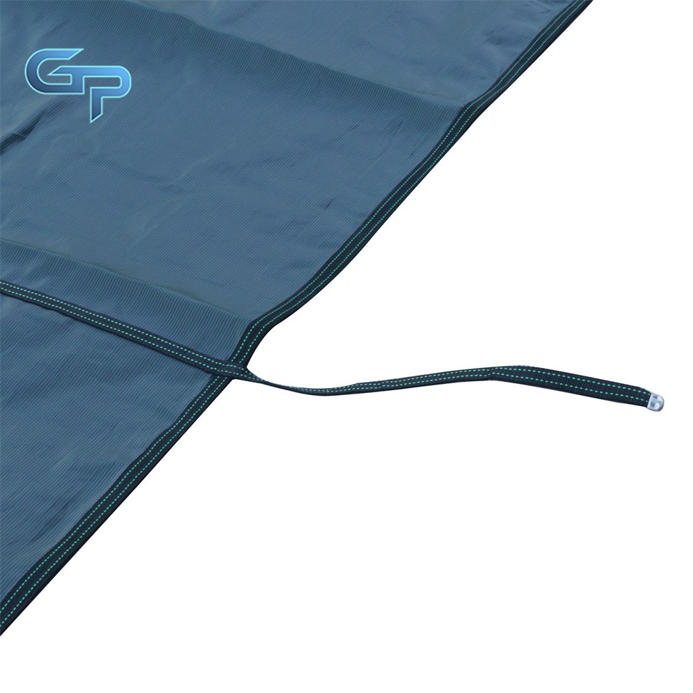 Solid Rectangular Pool Safety Cover With 4'x8' Right Step and Drain For 20x40FT