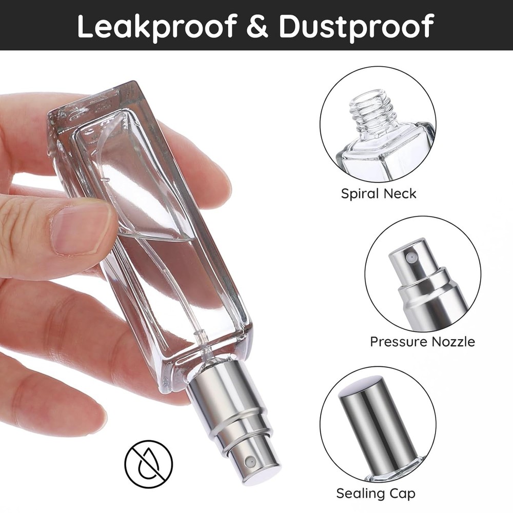 2PCS 20ml Travel Perfume Atomizer Refillable Mini Cologne Spray Bottle Empty