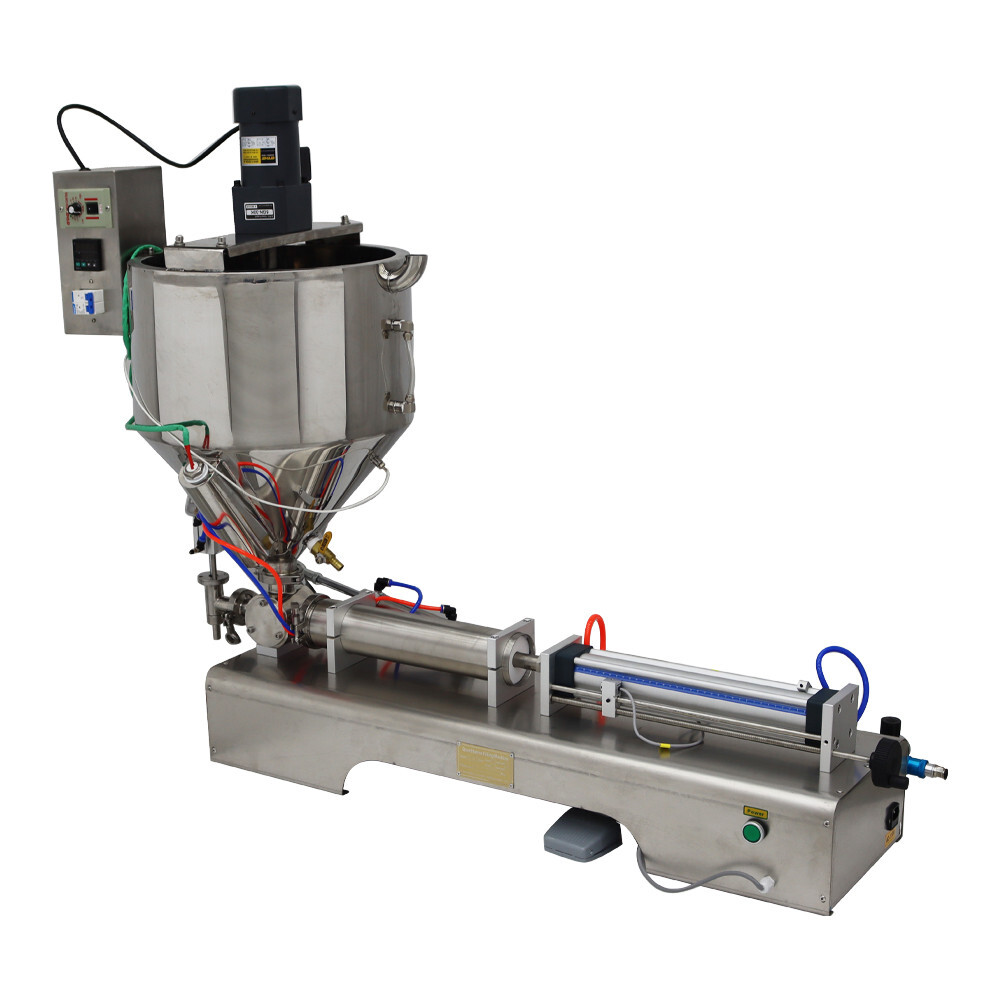 100-1000ml Pneumatic Paste Liquid Heating Mixing Filling Machine 110VSingle Head