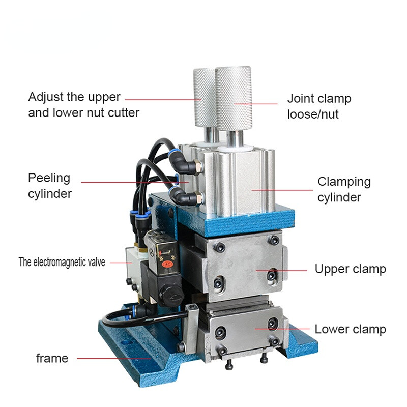 Pneumatic Strip Twist Machine 3F Vertical Core Wire Stripping Machine,