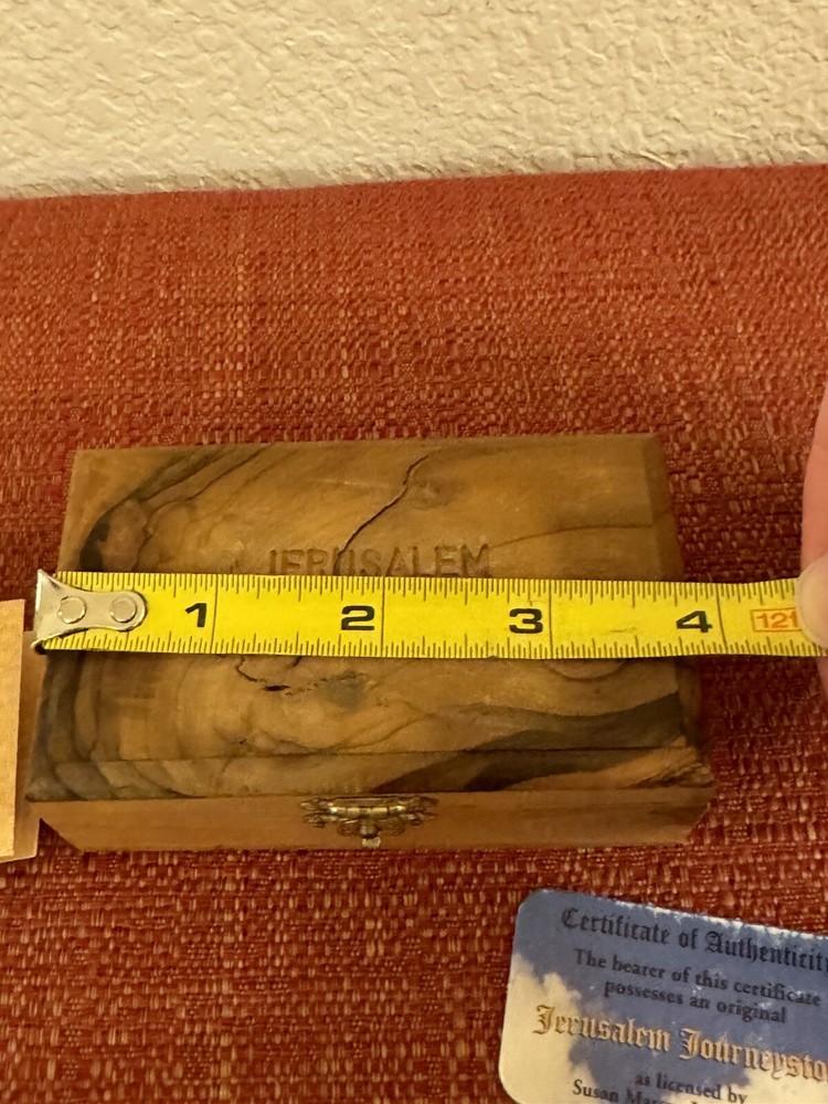 Vintage Jerusalem Journey Stone Storage Box Authentic Certificate
