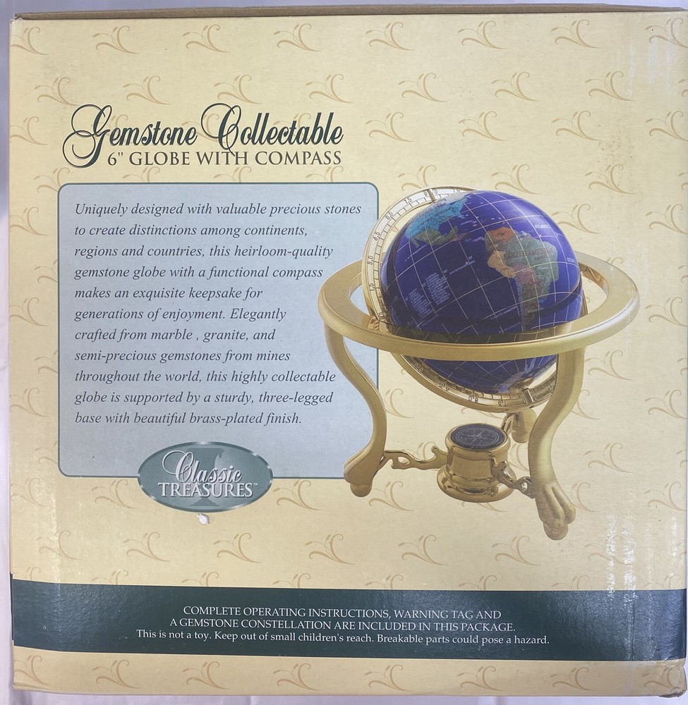 6” GLOBE WITH COMPASS CLASSIC TREASURES