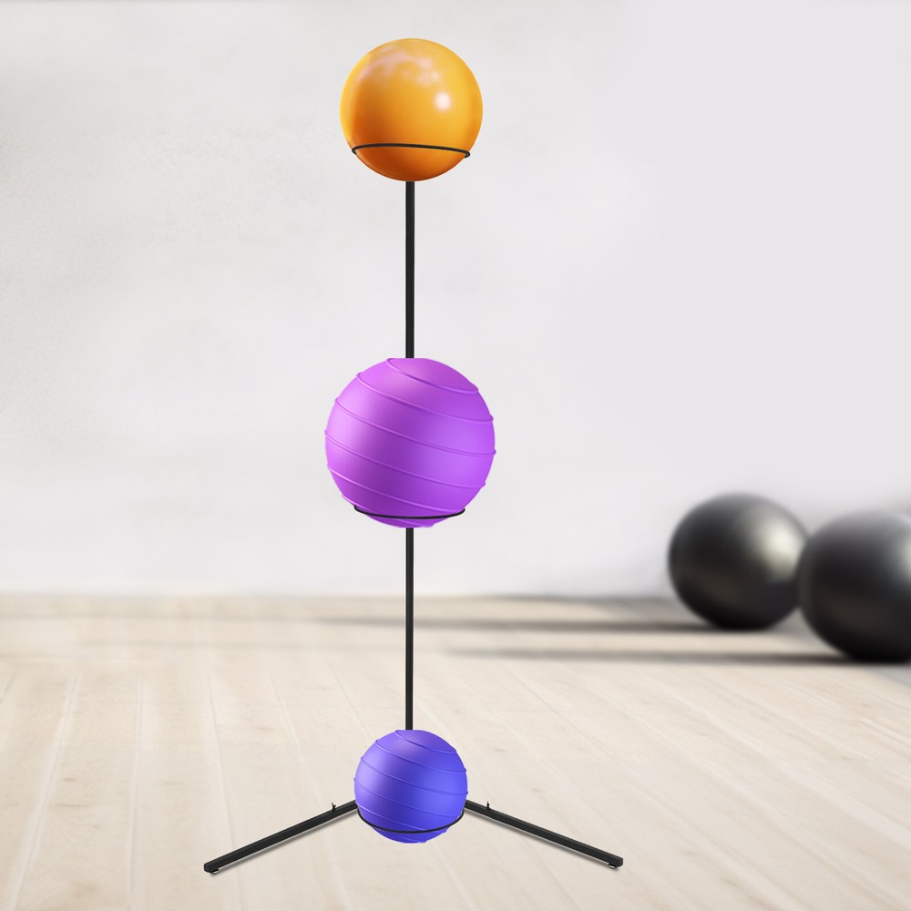 Stability Ball Rack - Durable Exercise Ball Stand for 3 Balls Storage