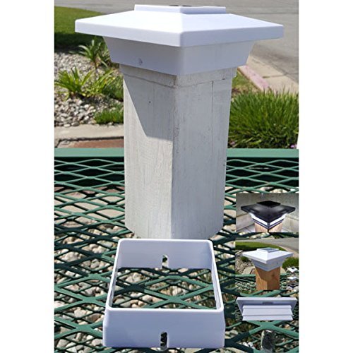 Relightable Solar Post Cap Deck Light 4x4 White Low Profile 4LED (6 Pack) PL251