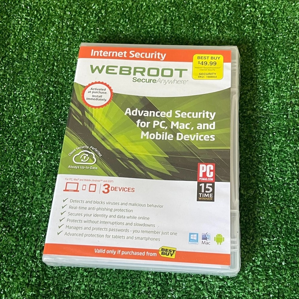 Webroot Secure Anywhere Advanced Security for PC, Mac and Mobile Devices CD NEW