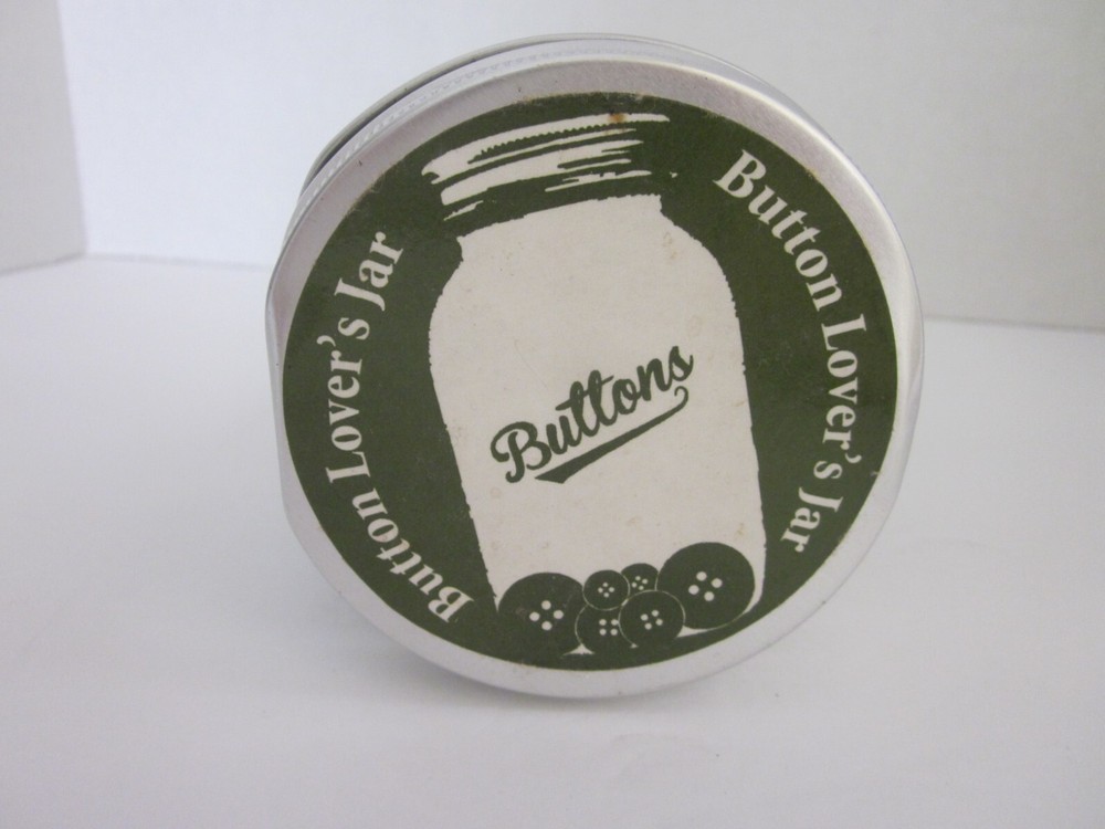BUTTON LOVERS JAR Green Brown Ivory Multi Size Buttons