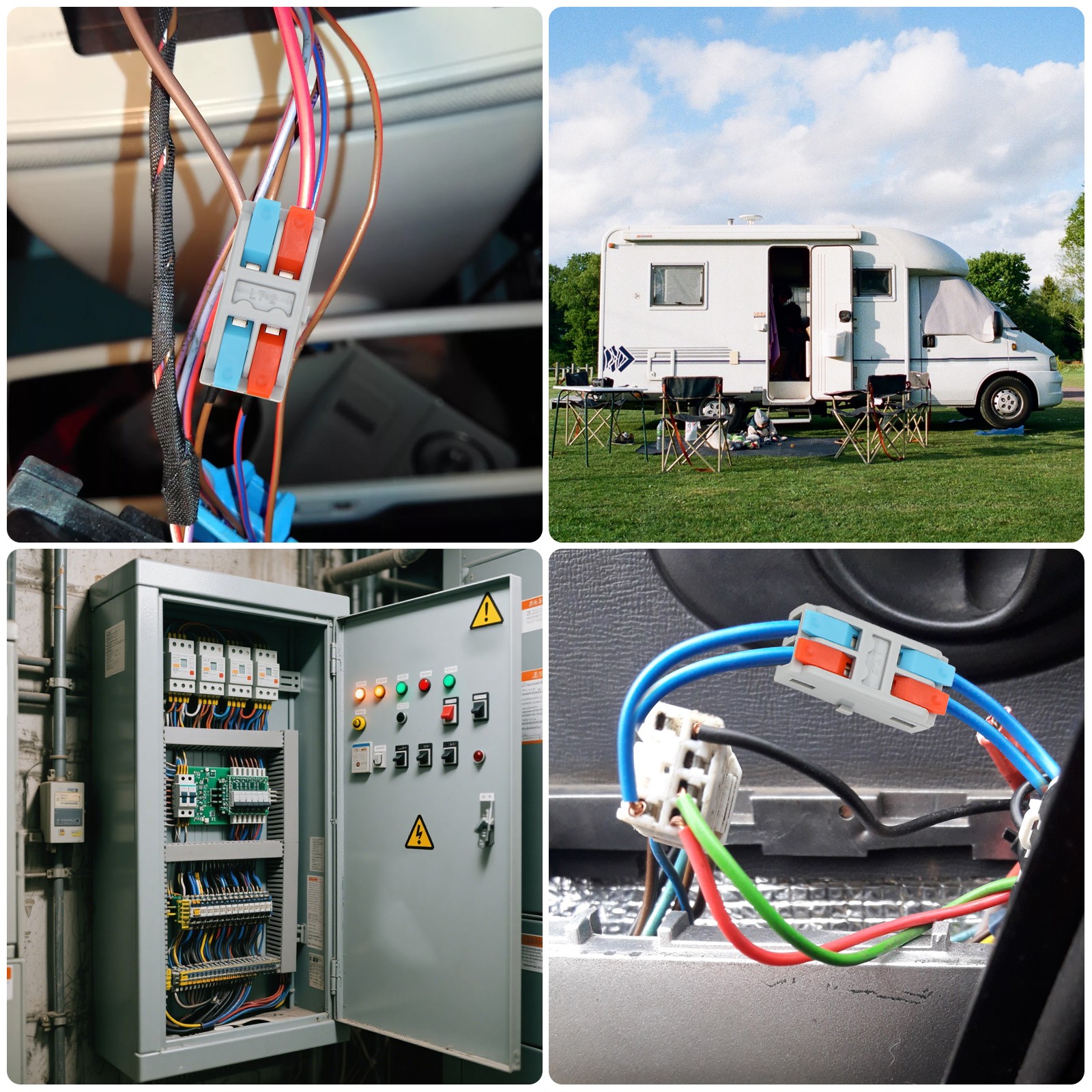 50 PCS Lever Wire Connectors Kit Push-In Quick Splice Terminal Blocks 24-12 AWG