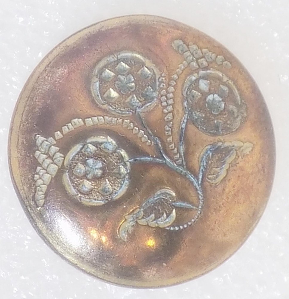 Golden Age Button Hand Engraved Brass Button Benedict & Burnham 1834