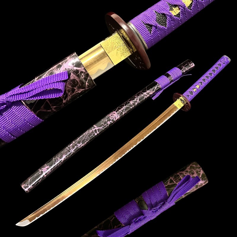 Samurai Katana Sword Purple Handle As Sharp As A Razor 40in Collectible