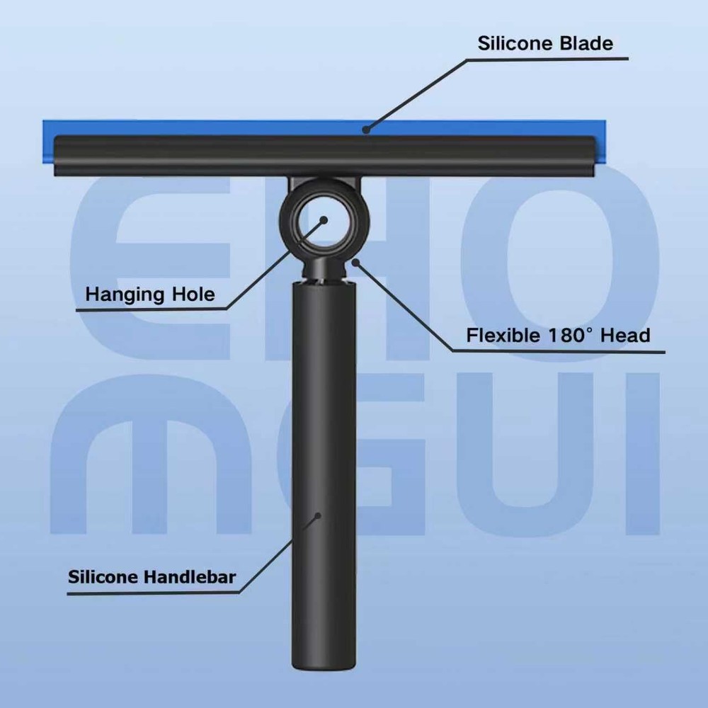 Shower Squeegee for Glass Doors, Squeegee with Black &Blue Extendable Squeegee