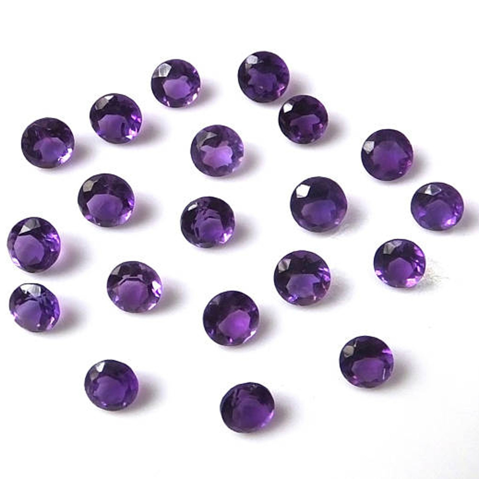 Natural Purple Amethyst Round Faceted Cut 3mm To 15mm Loose Gemstone