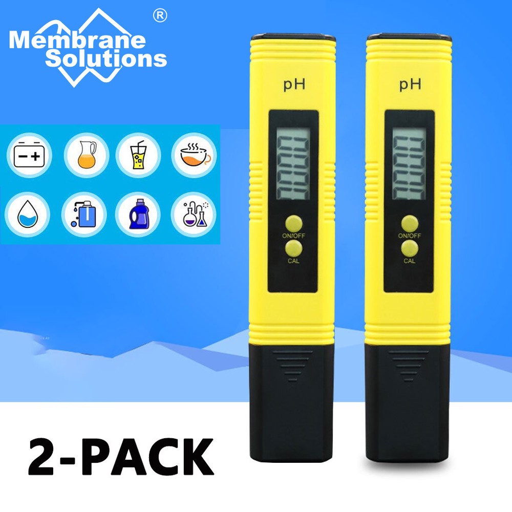 2-Pack PH Meter PH Level Test Pen Electrode Sensor Reader for Pond, Tape Water