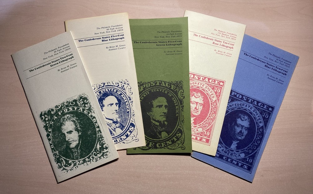 FIVE PAMPHLETS / CONFEDERATE STATES LITHOGRAPHED STAMPS 1861-62 / PRE-OWNED