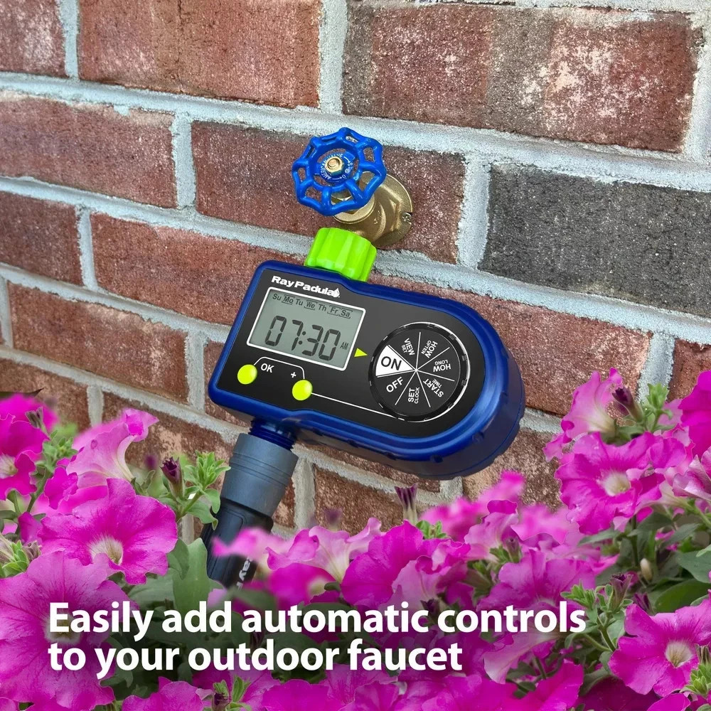 Ray Padula 1-Zone Programmable Electronic Sprinkler Timer for Yard Garden Hose