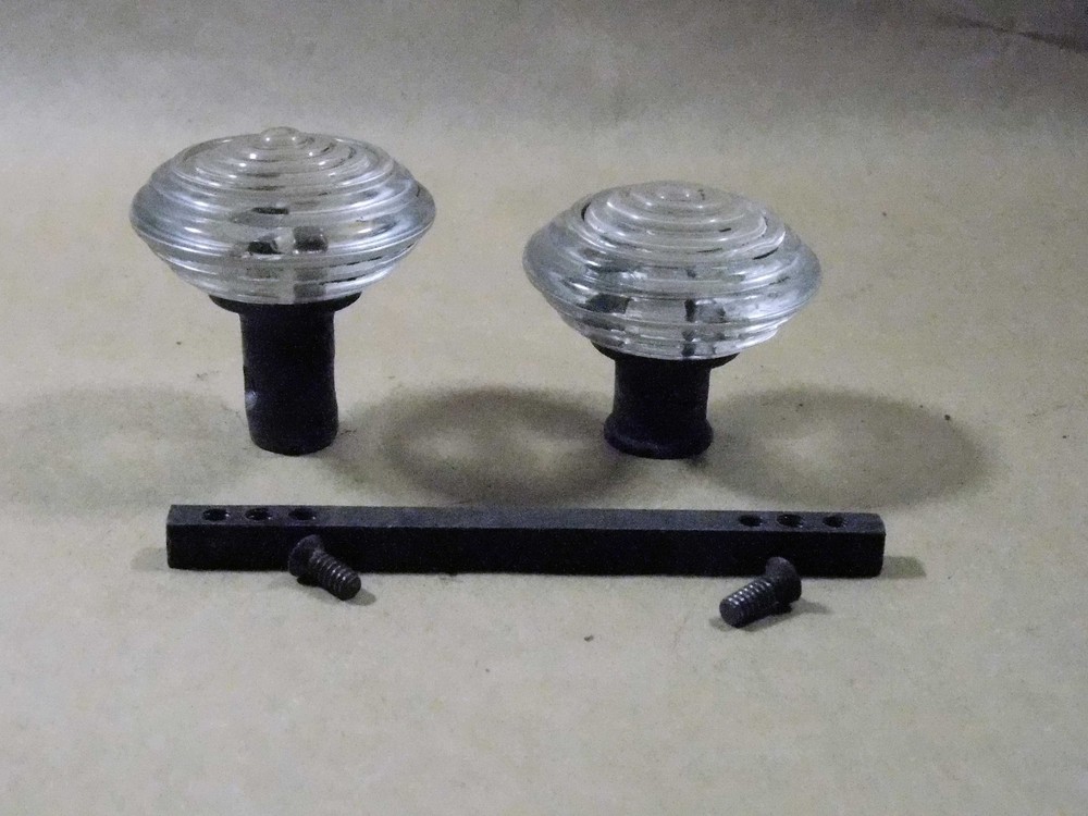 Antique glass beehive door knobs