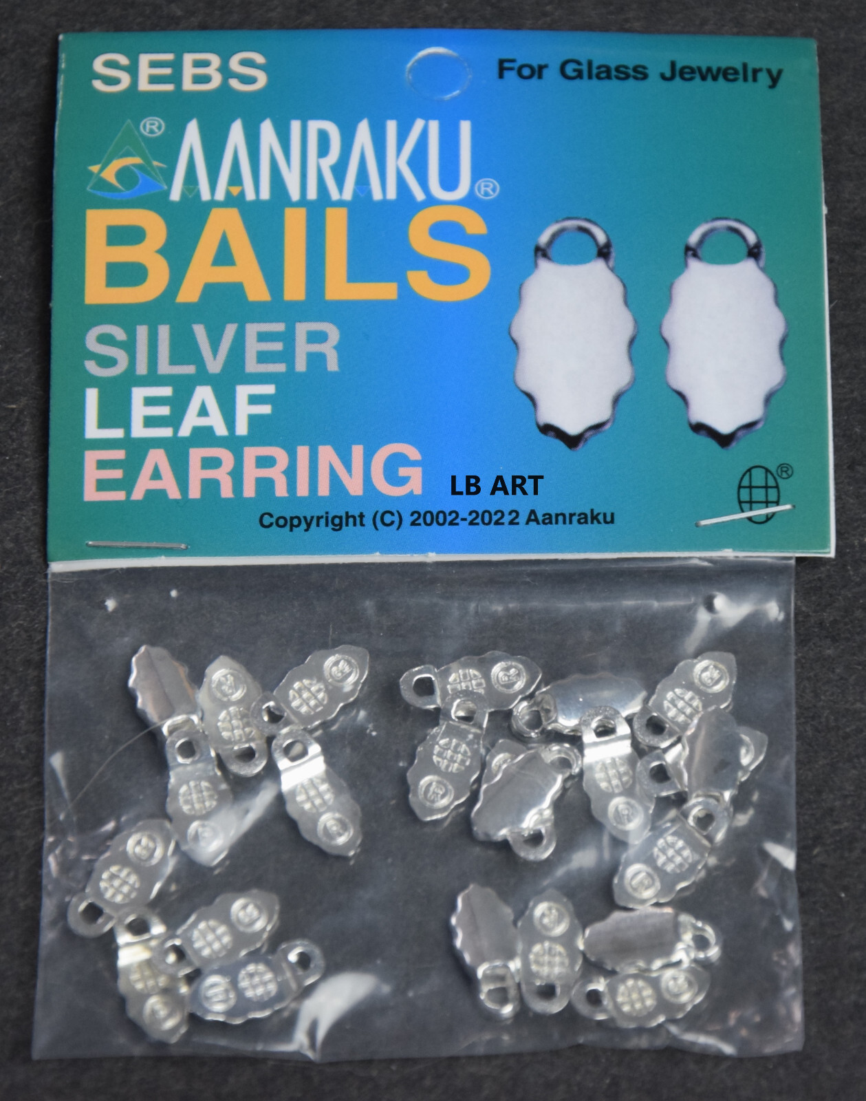 New Sealed 24 pack AANRAKU Silver Plated Leaf Earring Bails