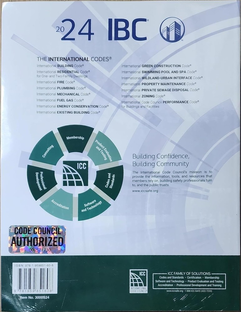 International Building Code 2024 IBC 1st Ed ICC NEW Paperback
